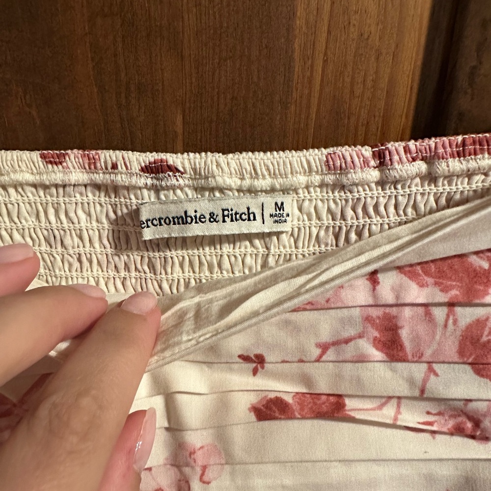 Abercrombie & Fitch Red Floral Midi Emerson Dress